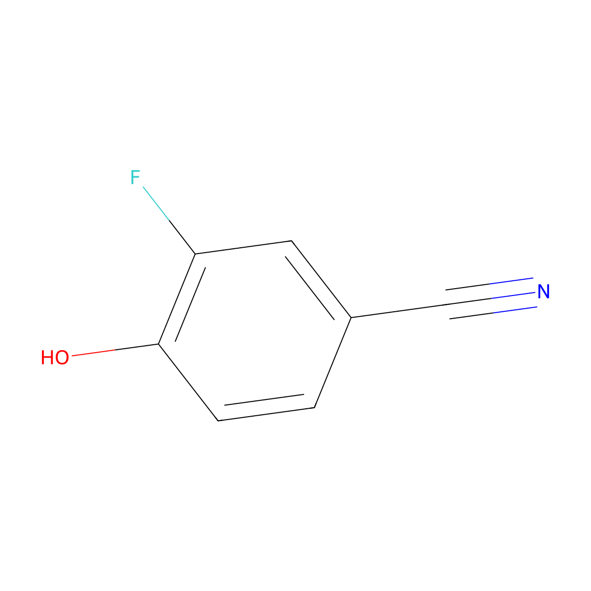 3-Fluoro-4-hydroxybenzonitrile molecular structure, CAS 405-04-9