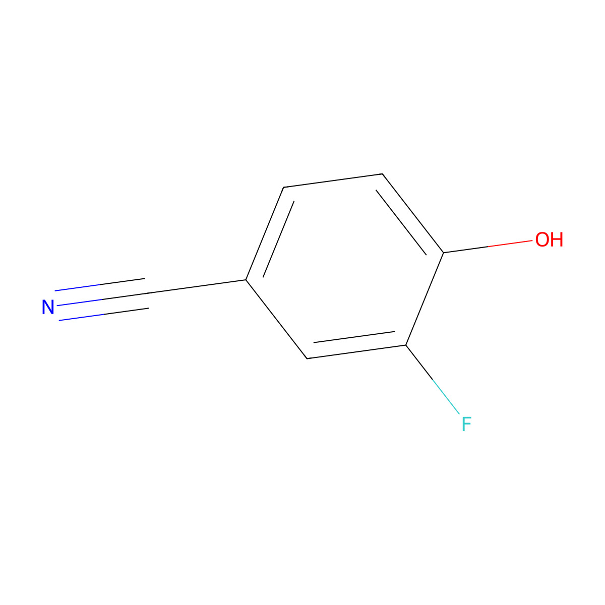 3-Fluoro-4-hydroxybenzonitrile molecular structure, CAS 405-04-9