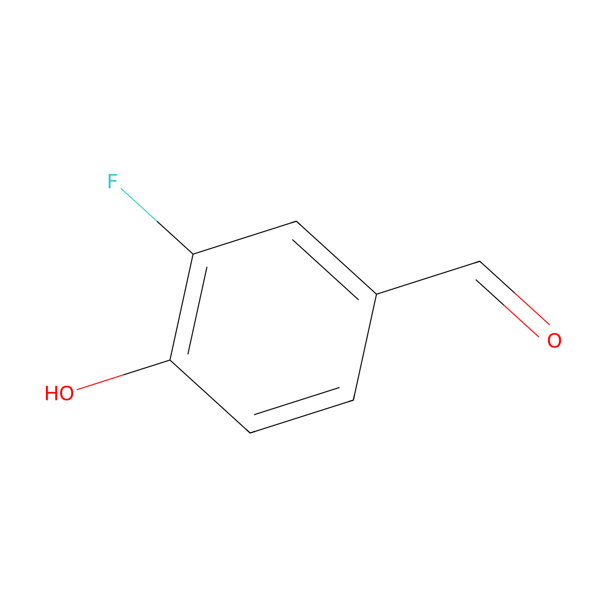 3-Fluoro-4-hydroxybenzaldehyde molecular structure, CAS 405-05-0