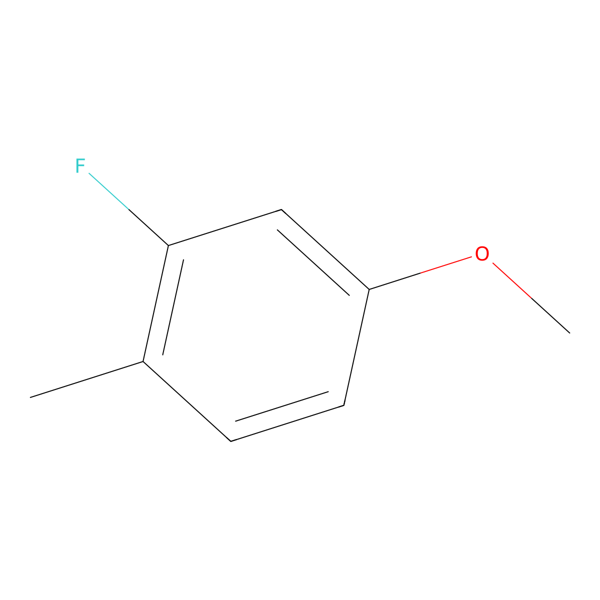 3-Fluoro-4-methylanisole molecular structure, CAS 405-06-1