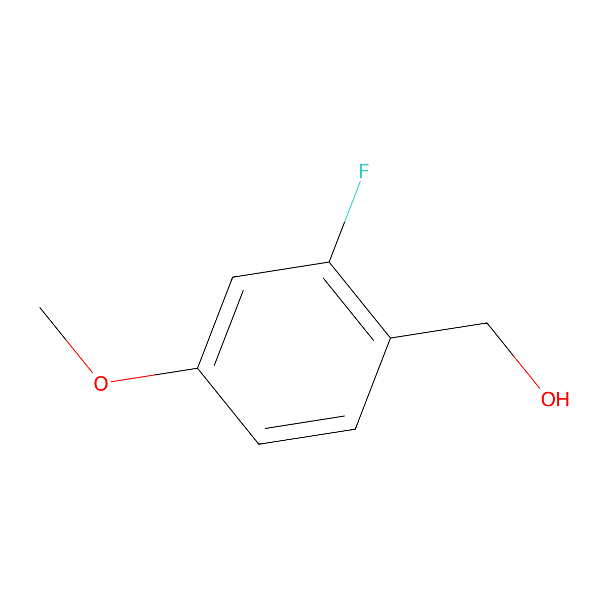 (2-Fluoro-4-methoxyphenyl)methanol molecular structure, CAS 405-09-4