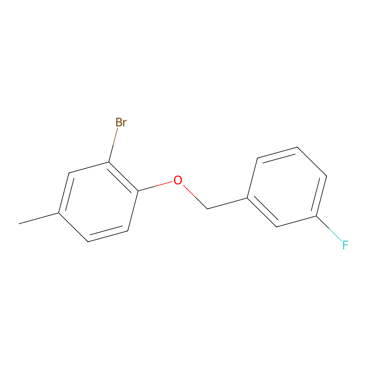 Benzene, 2-bromo-1-[(3-fluorophenyl)methoxy]-4-methyl- molecular structure, CAS 405-11-8