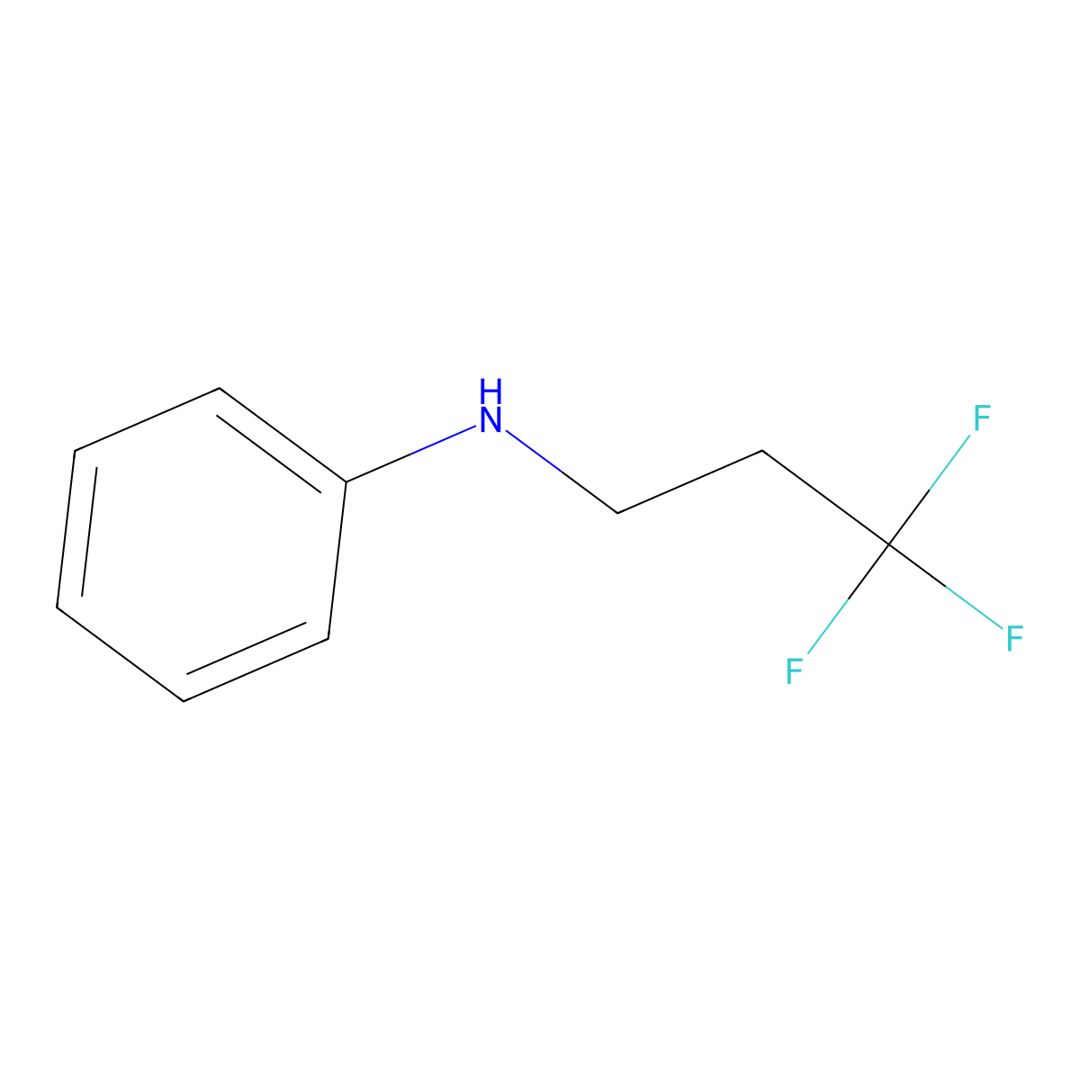 N-(3,3,3-trifluoropropyl)aniline molecular structure, CAS 405-40-3
