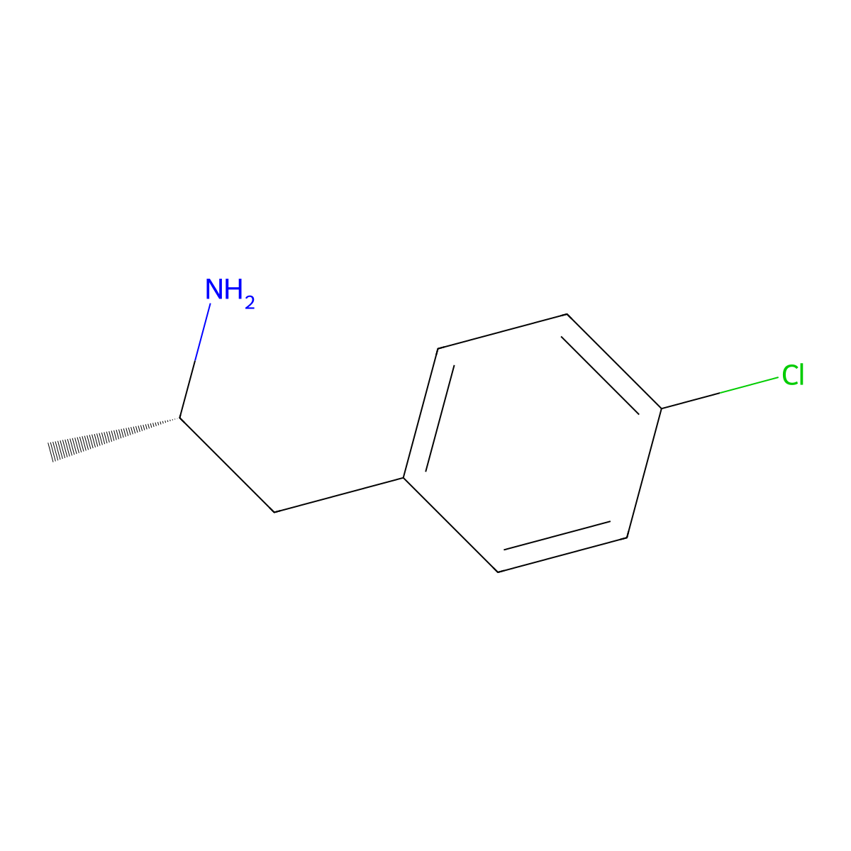 p-Chloroamphetamine, (S)- molecular structure, CAS 405-46-9