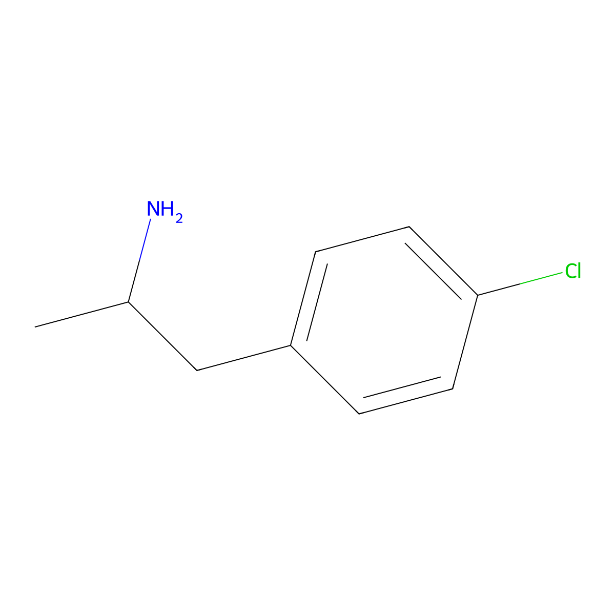 (2R)-1-(4-chlorophenyl)propan-2-amine molecular structure, CAS 405-47-0