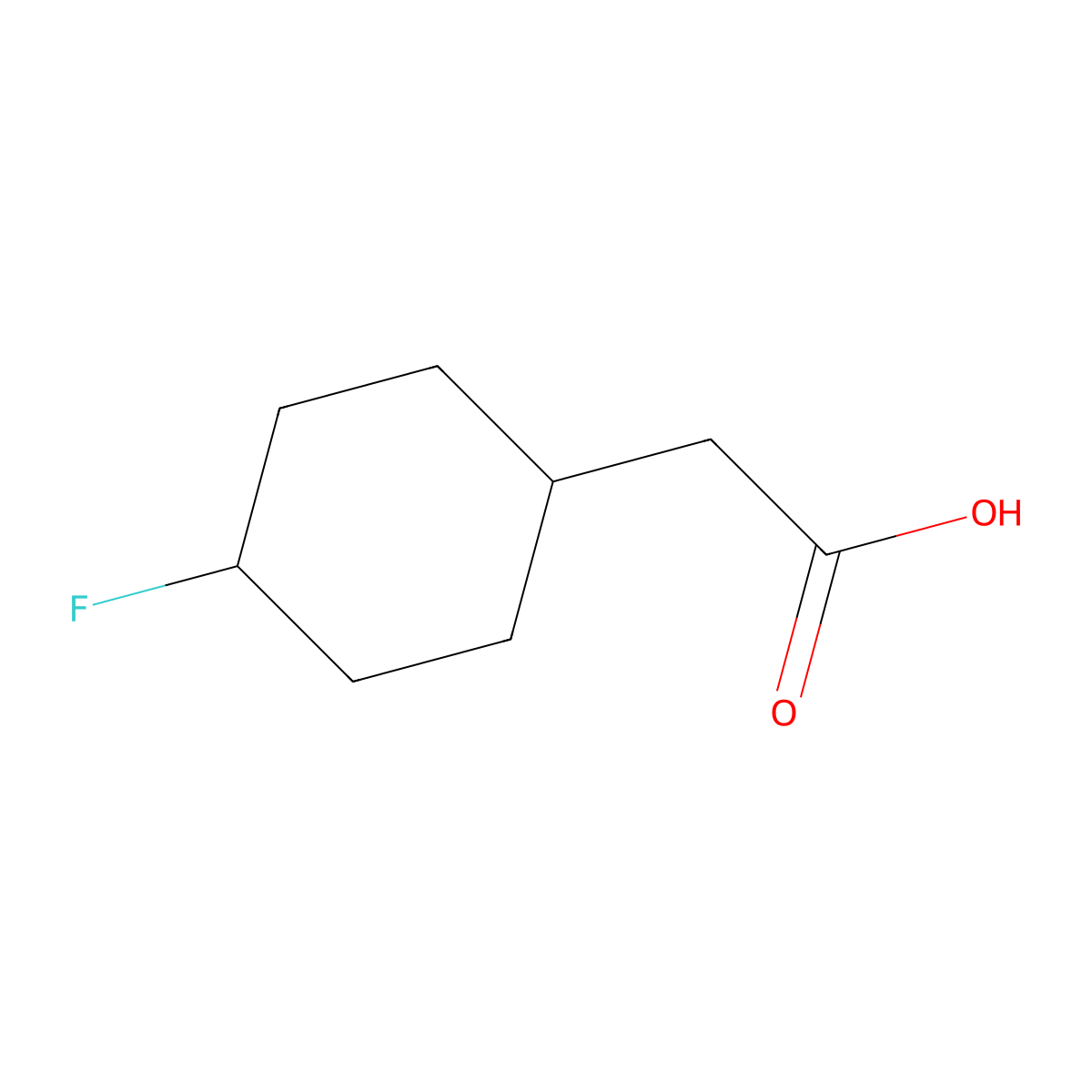 2-(4-Fluorocyclohexyl)acetic acid molecular structure, CAS 405-49-2