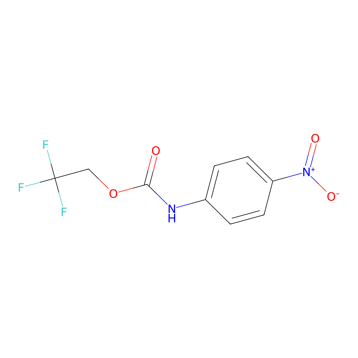 2,2,2-trifluoroethyl N-(4-nitrophenyl)carbamate molecular structure, CAS 405-59-4