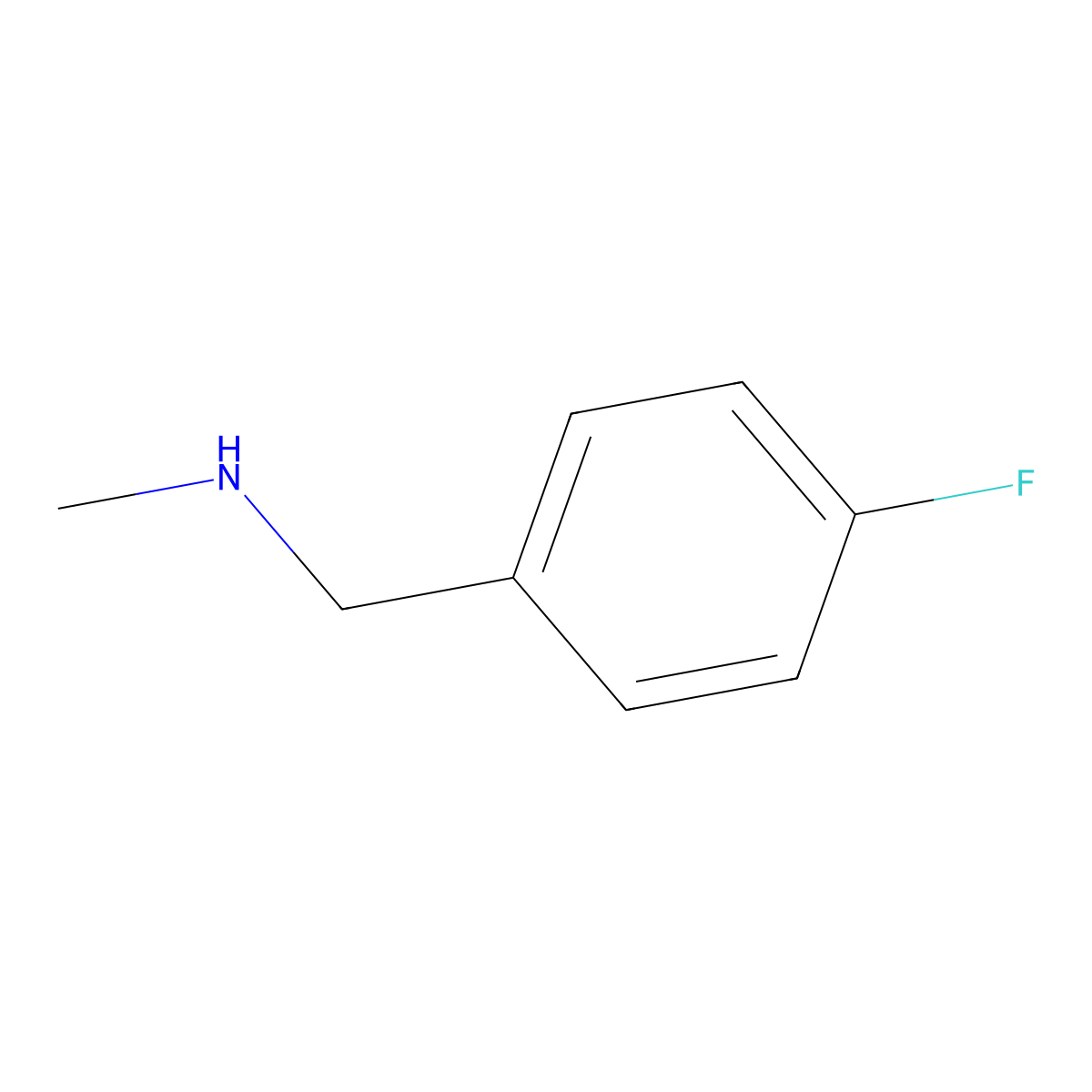 1-(4-fluorophenyl)-N-methylmethanamine molecular structure, CAS 405-66-3