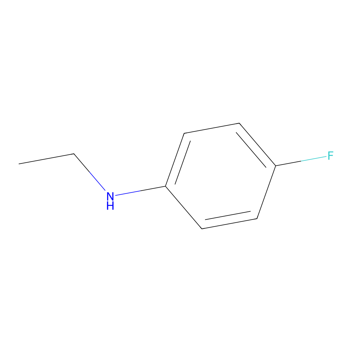 N-ethyl-4-fluoroaniline molecular structure, CAS 405-67-4
