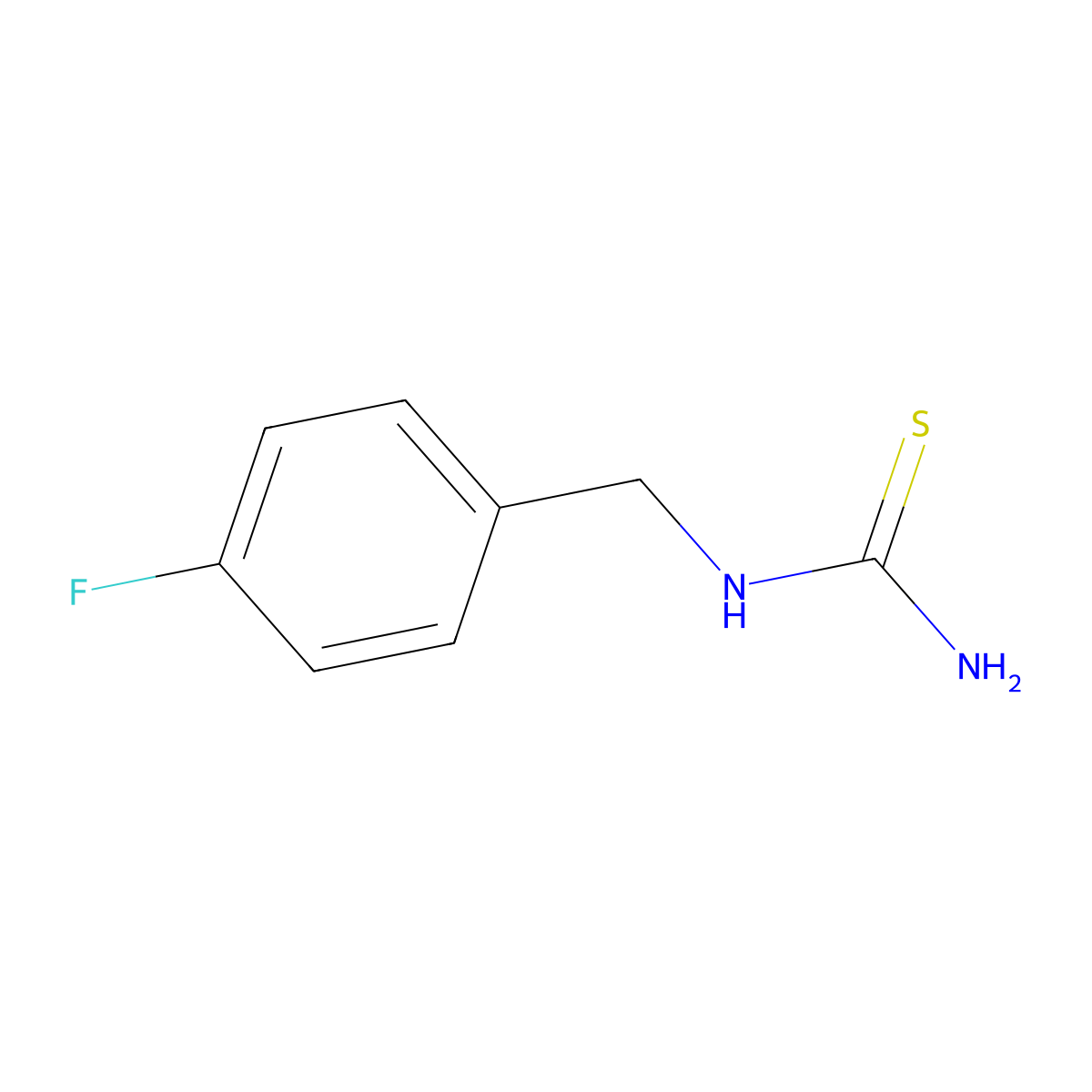N-(4-fluorobenzyl)thiourea molecular structure, CAS 405-74-3