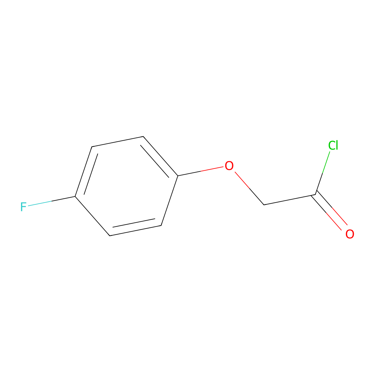(4-Fluorophenoxy)acetyl chloride molecular structure, CAS 405-78-7