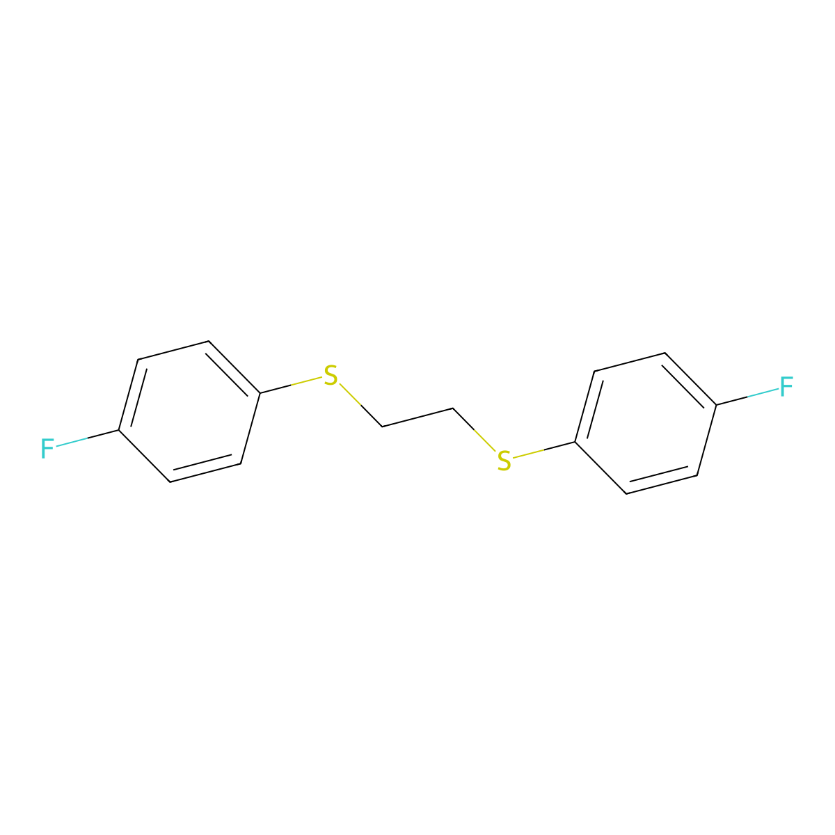 1,2-Bis((4-fluorophenyl)thio)ethane molecular structure, CAS 405-95-8