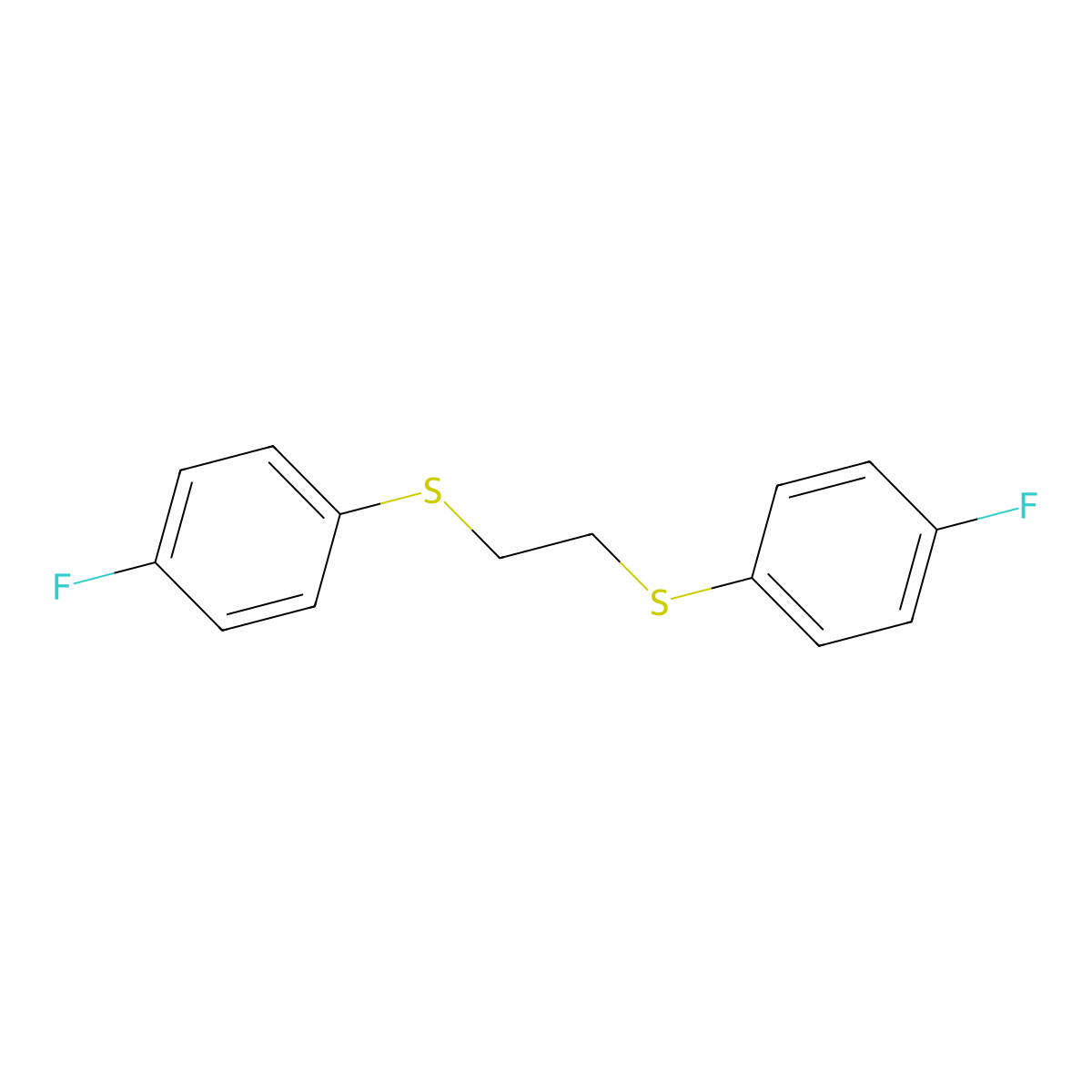 1,2-Bis((4-fluorophenyl)thio)ethane molecular structure, CAS 405-95-8