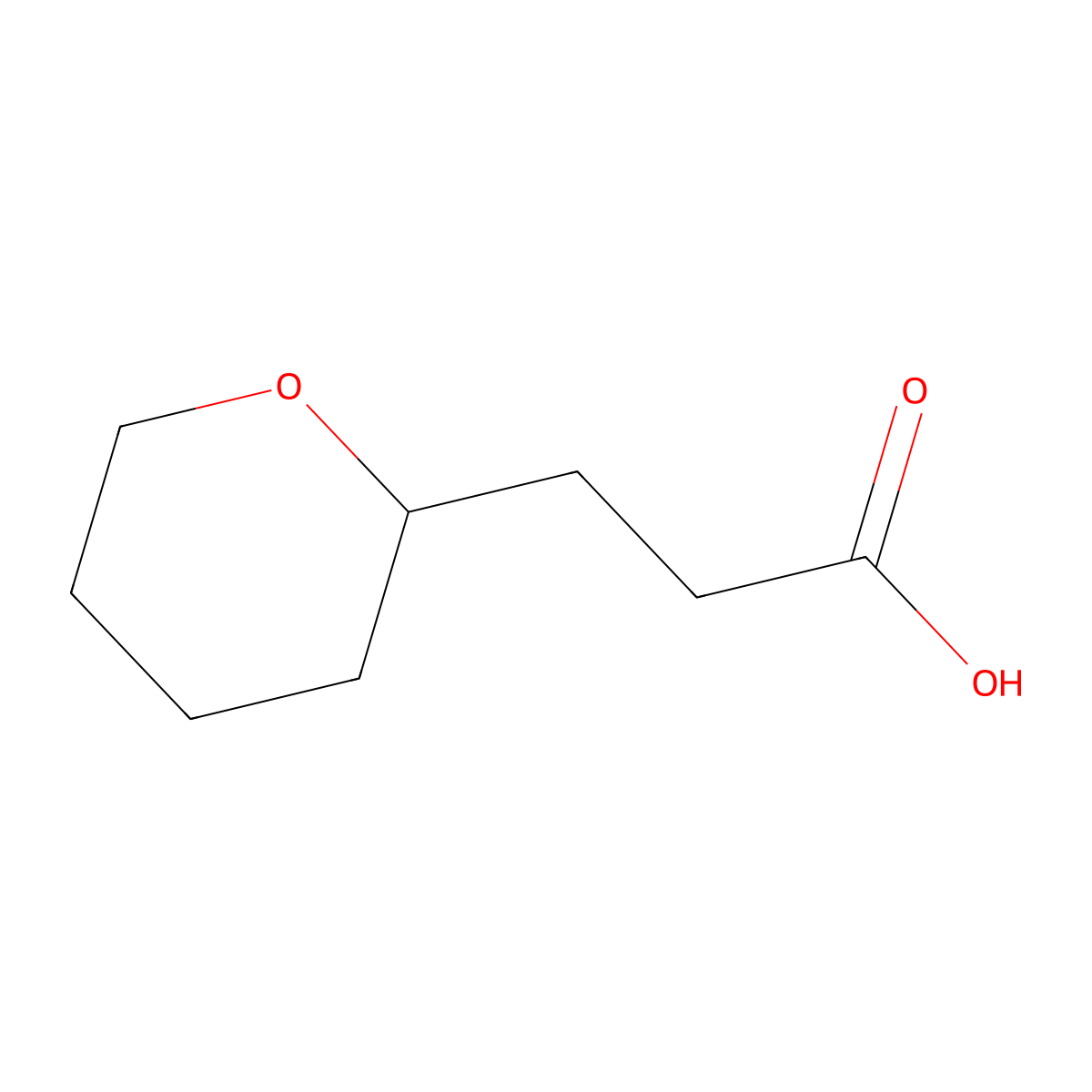 3-(Oxan-2-yl)propanoic acid molecular structure, CAS 40500-07-0