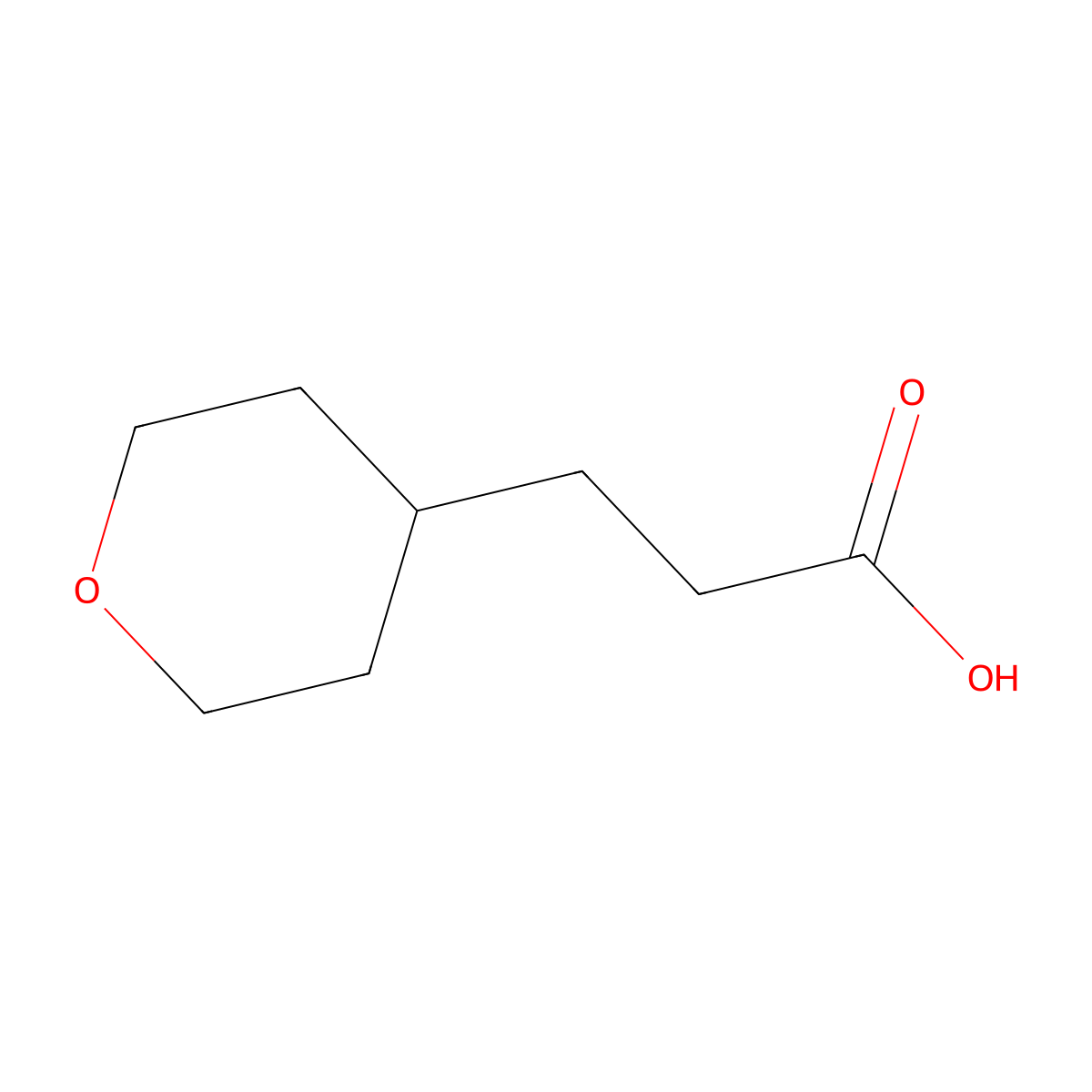 3-(Oxan-4-yl)propanoic acid molecular structure, CAS 40500-10-5
