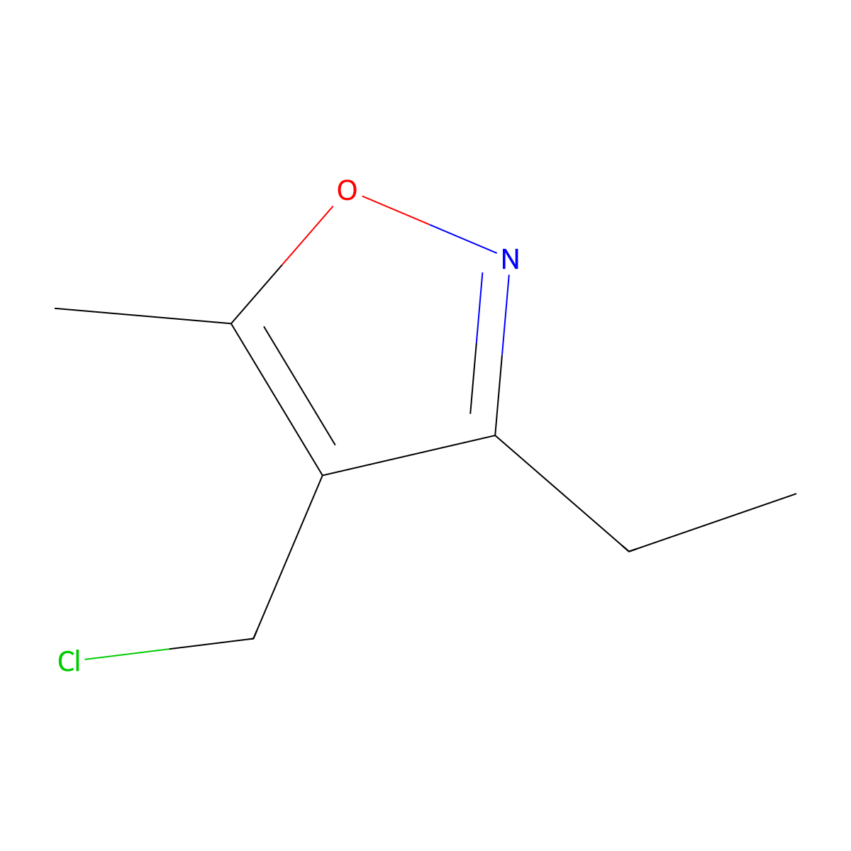 4-(Chloromethyl)-3-ethyl-5-methyl-1,2-oxazole molecular structure, CAS 40500-39-8