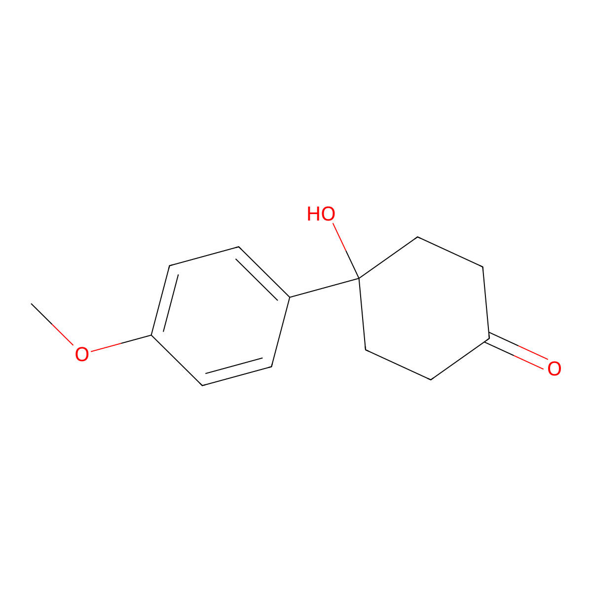 4-Hydroxy-4-(4-methoxyphenyl)cyclohexan-1-one molecular structure, CAS 40503-85-3