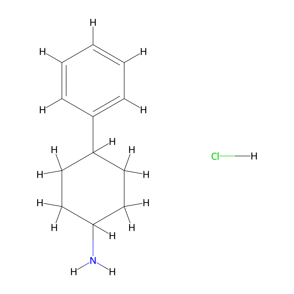 4-Phenylcyclohexan-1-amine--hydrogen chloride (1/1) molecular structure, CAS 40504-25-4