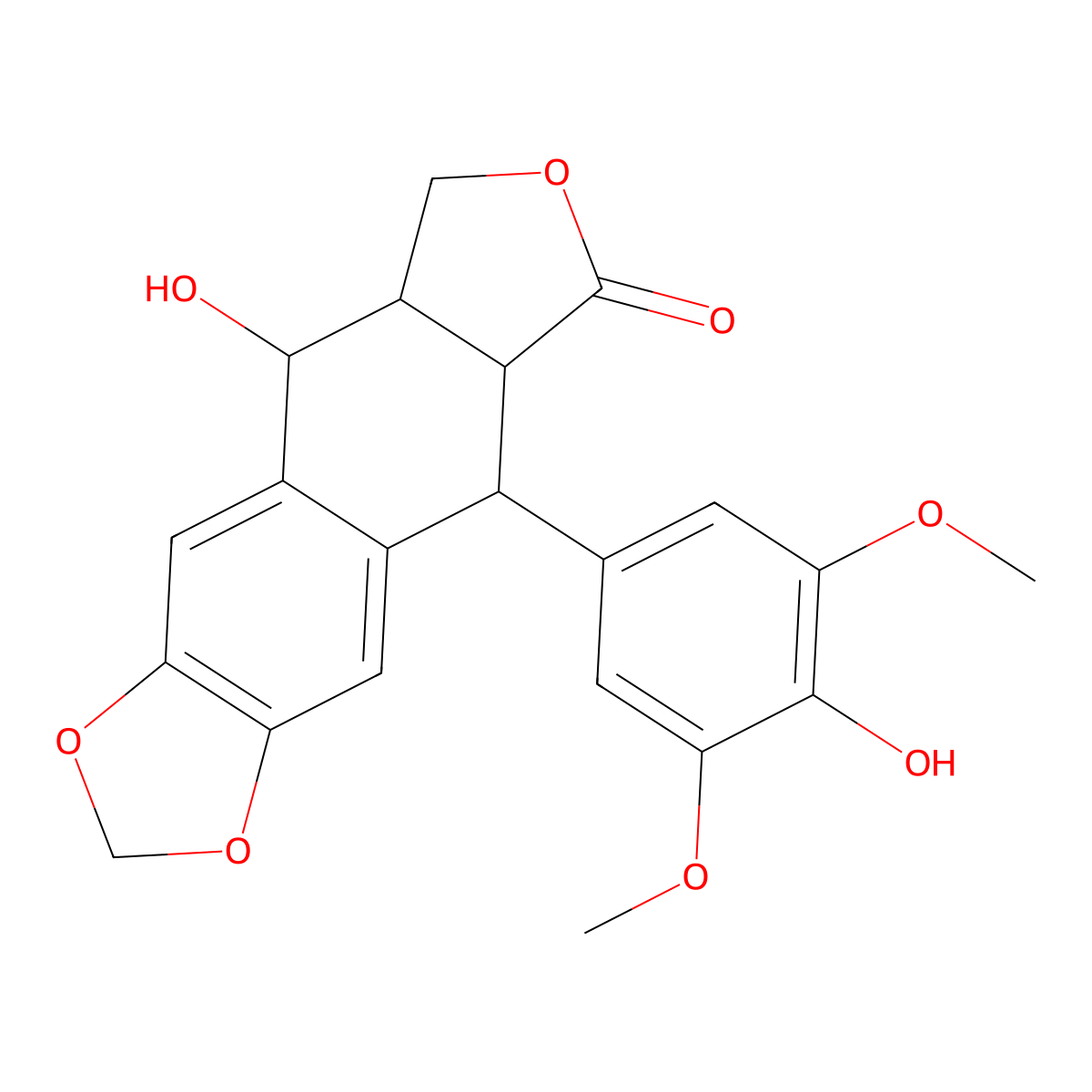 4'-Demethylpodophyllotoxin molecular structure, CAS 40505-27-9