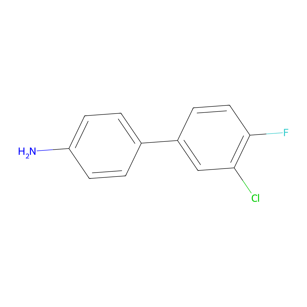 4-(3-Chloro-4-fluorophenyl)aniline molecular structure, CAS 405058-02-8