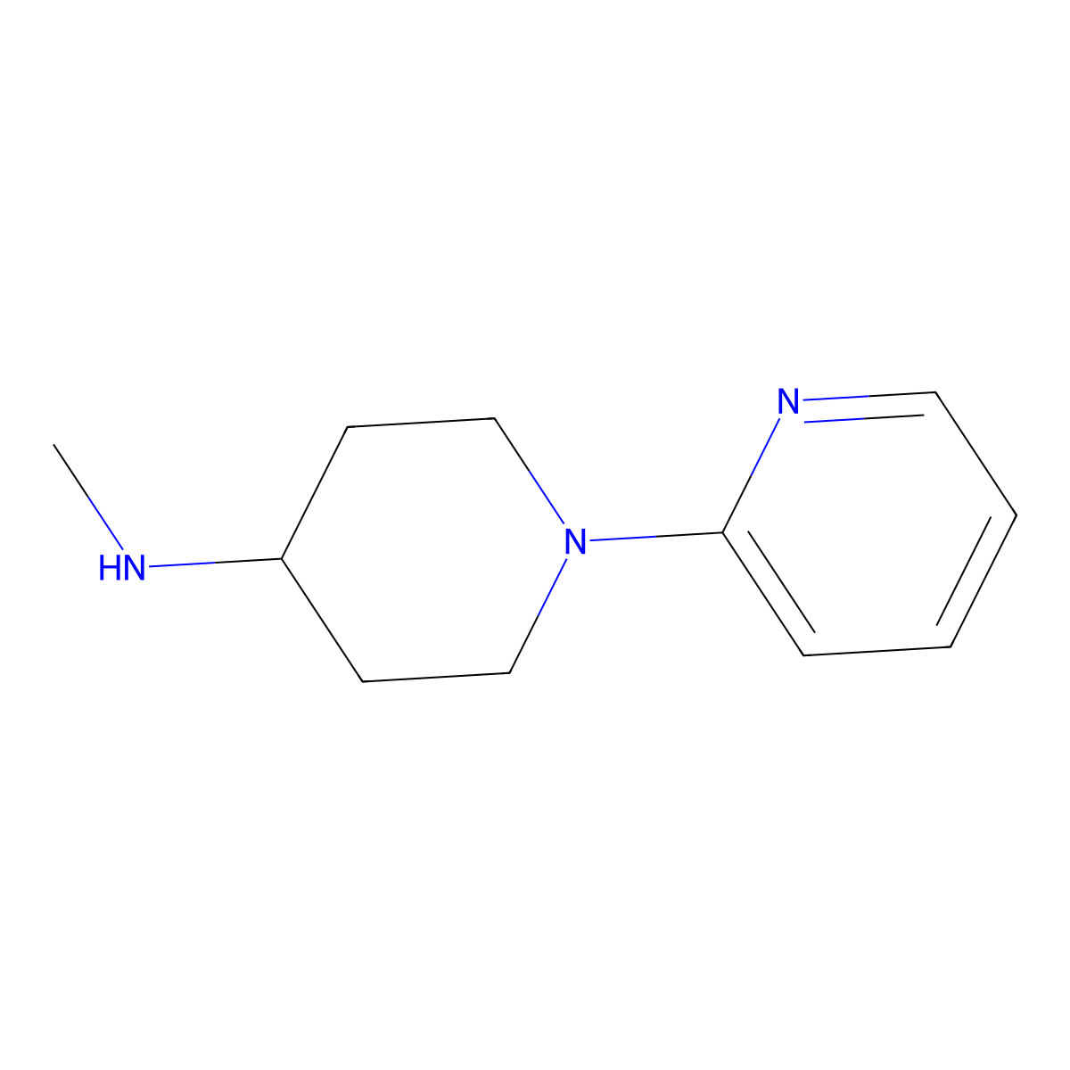 N-methyl-1-(pyridin-2-yl)piperidin-4-amine molecular structure, CAS 405058-06-2