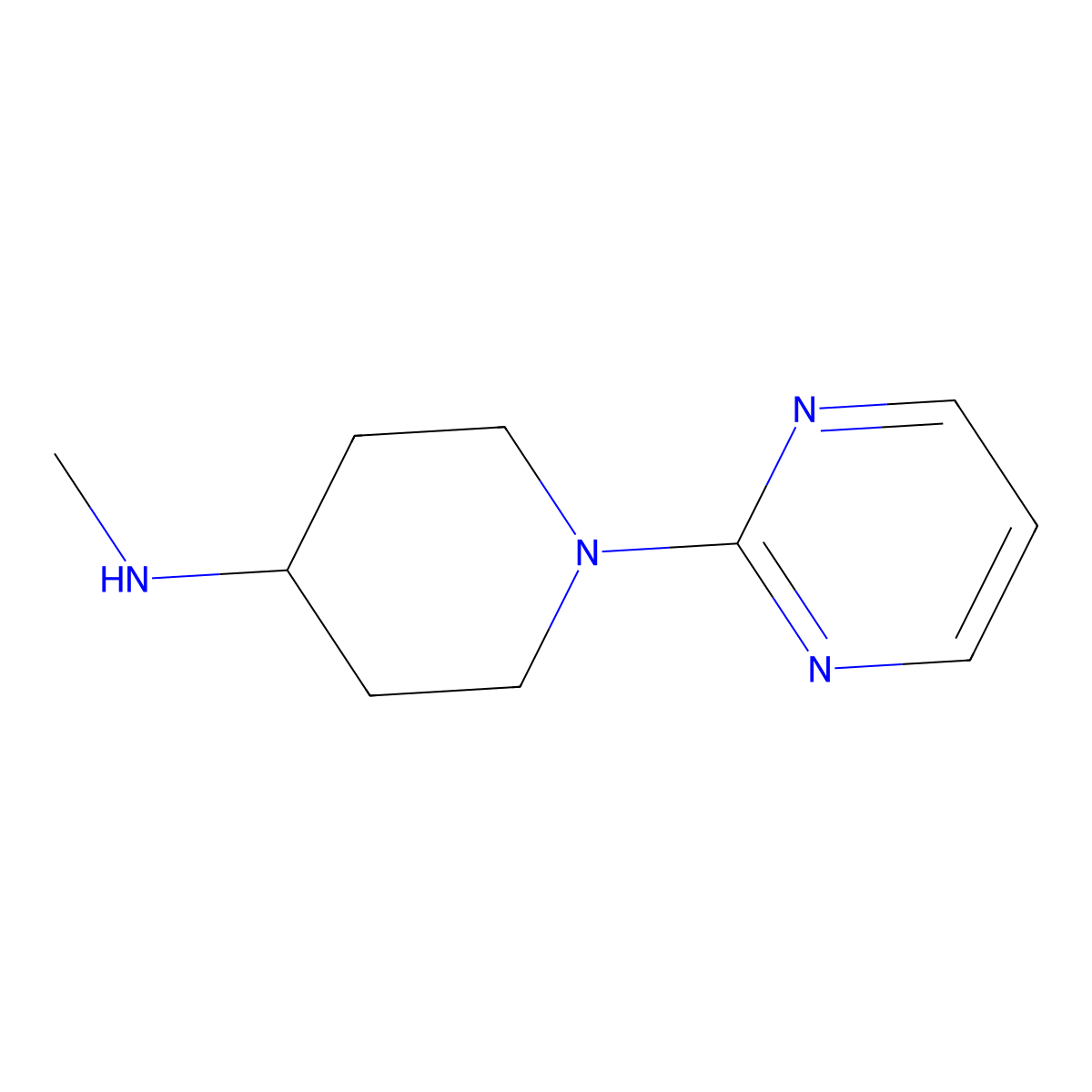 N-methyl-1-(pyrimidin-2-yl)piperidin-4-amine molecular structure, CAS 405058-10-8