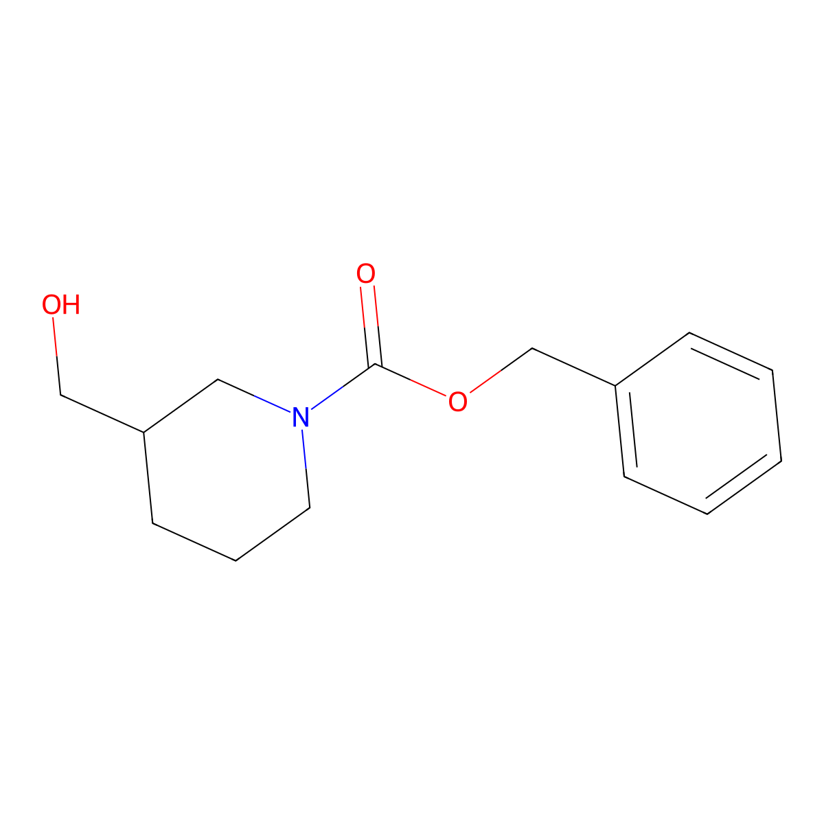 benzyl (3S)-3-(hydroxymethyl)piperidine-1-carboxylate molecular structure, CAS 405061-52-1