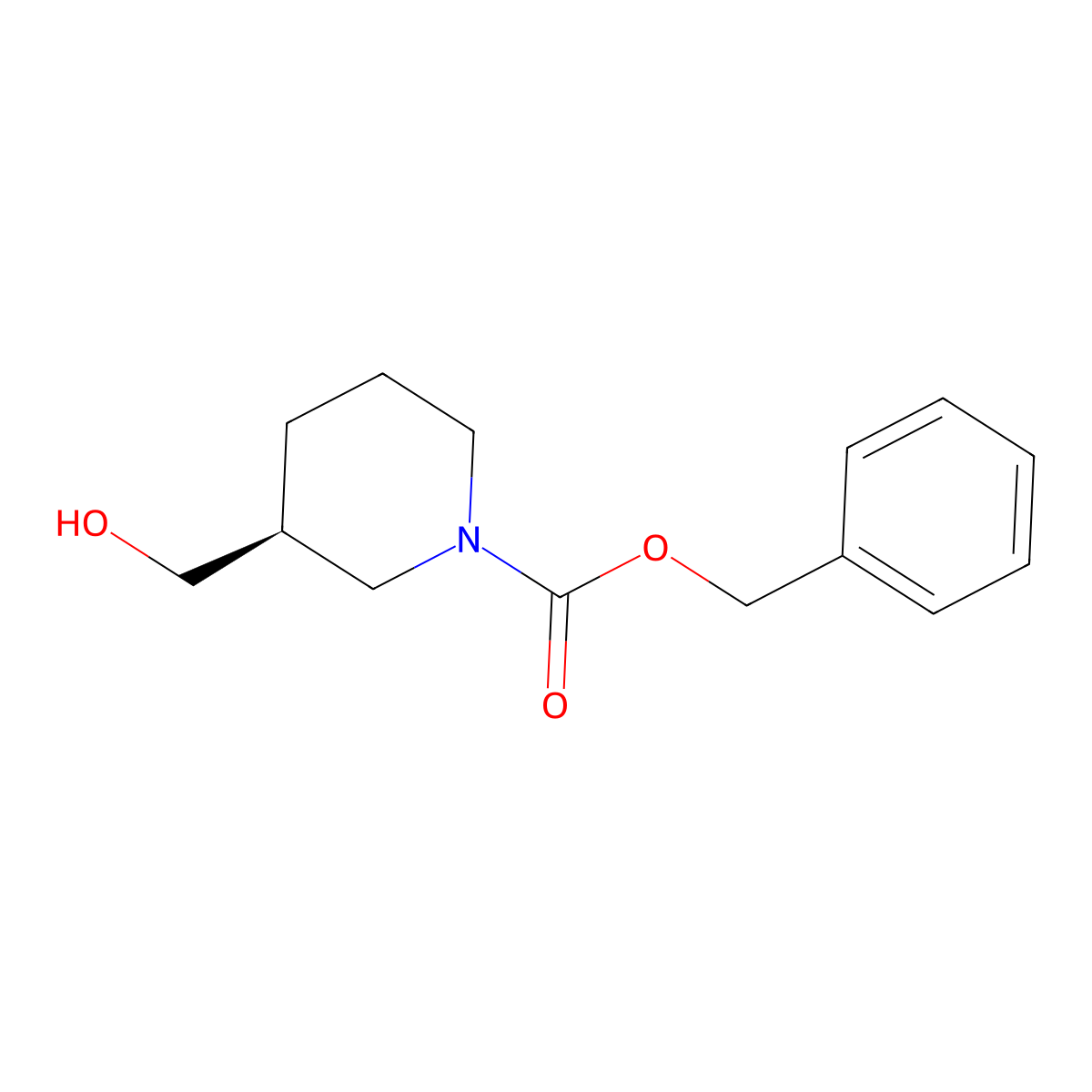 benzyl (3S)-3-(hydroxymethyl)piperidine-1-carboxylate molecular structure, CAS 405061-52-1