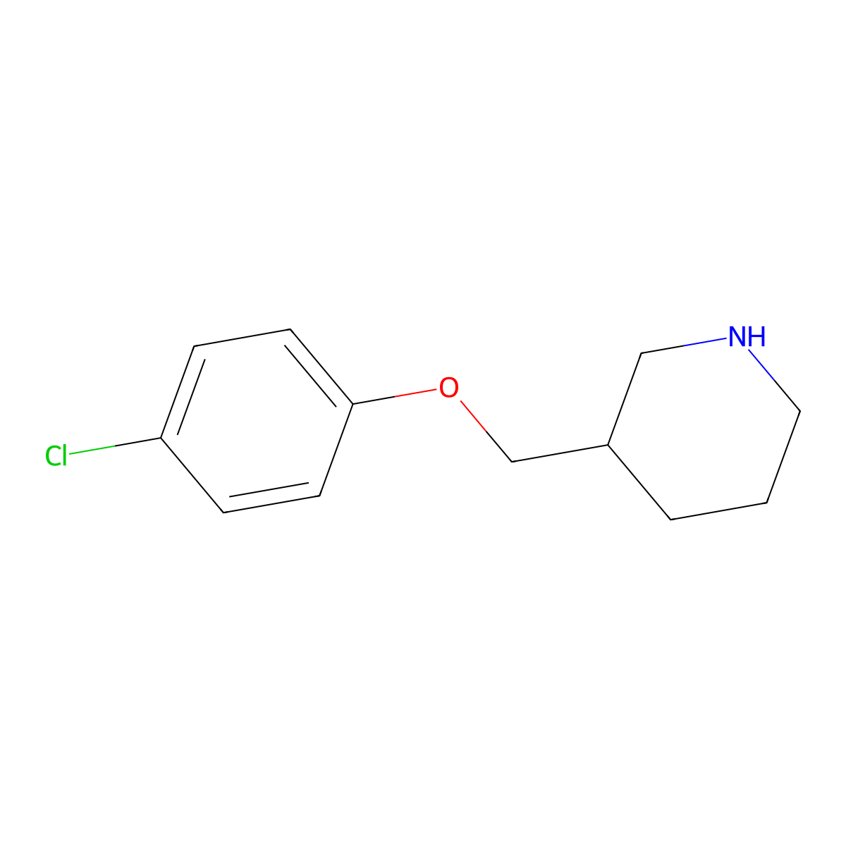 3-[(4-Chlorophenoxy)methyl]piperidine molecular structure, CAS 405062-72-8