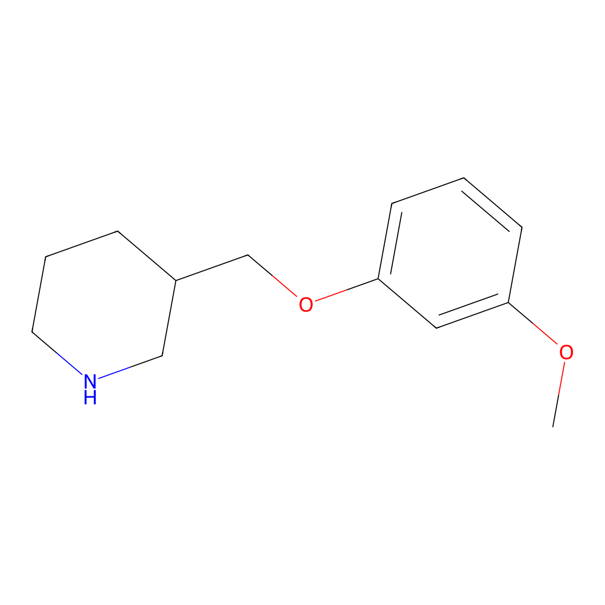 3-[(3-Methoxyphenoxy)methyl]piperidine molecular structure, CAS 405062-73-9