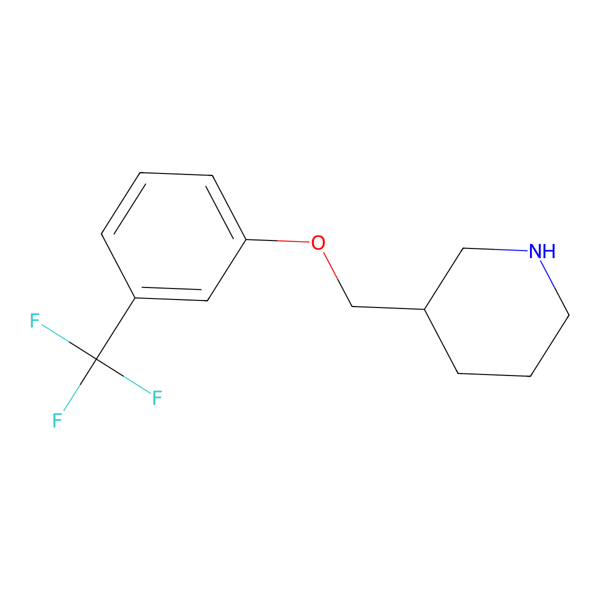 3-{[3-(Trifluoromethyl)phenoxy]methyl}piperidine molecular structure, CAS 405062-74-0