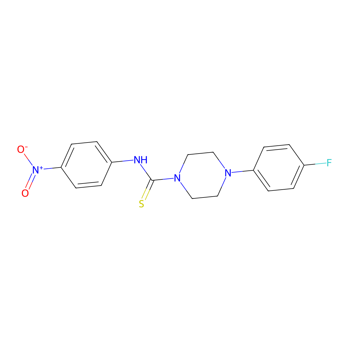 4-(4-fluorophenyl)-N-(4-nitrophenyl)piperazine-1-carbothioamide molecular structure, CAS 405067-48-3