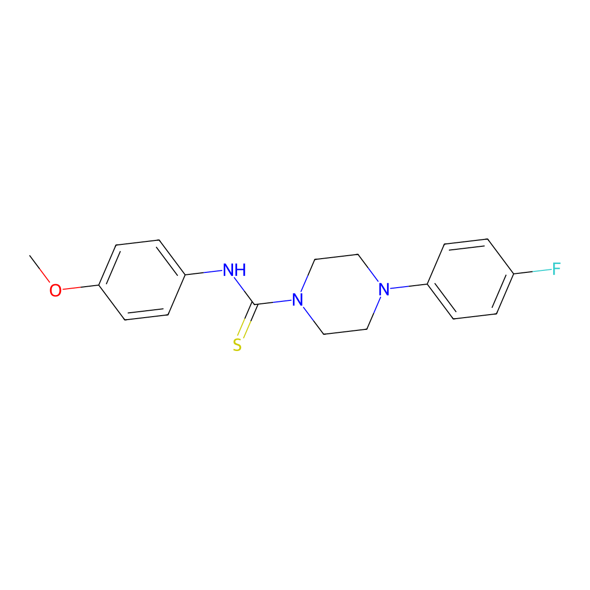 4-(4-fluorophenyl)-N-(4-methoxyphenyl)piperazine-1-carbothioamide molecular structure, CAS 405067-54-1