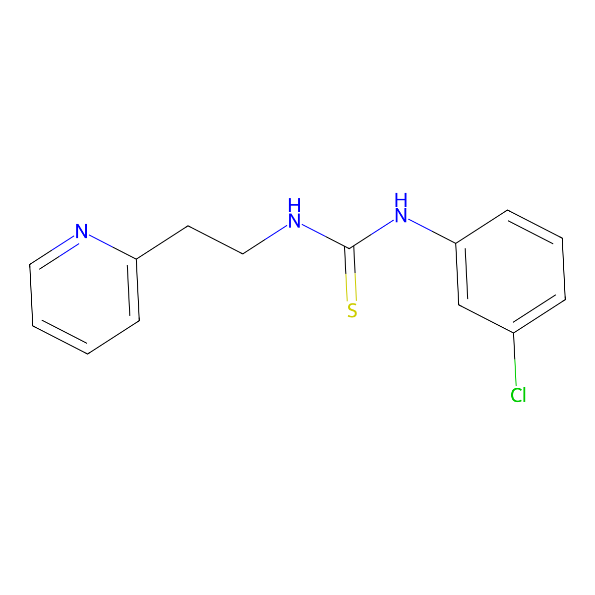 N-(3-chlorophenyl)-N'-[2-(2-pyridinyl)ethyl]thiourea molecular structure, CAS 405067-55-2
