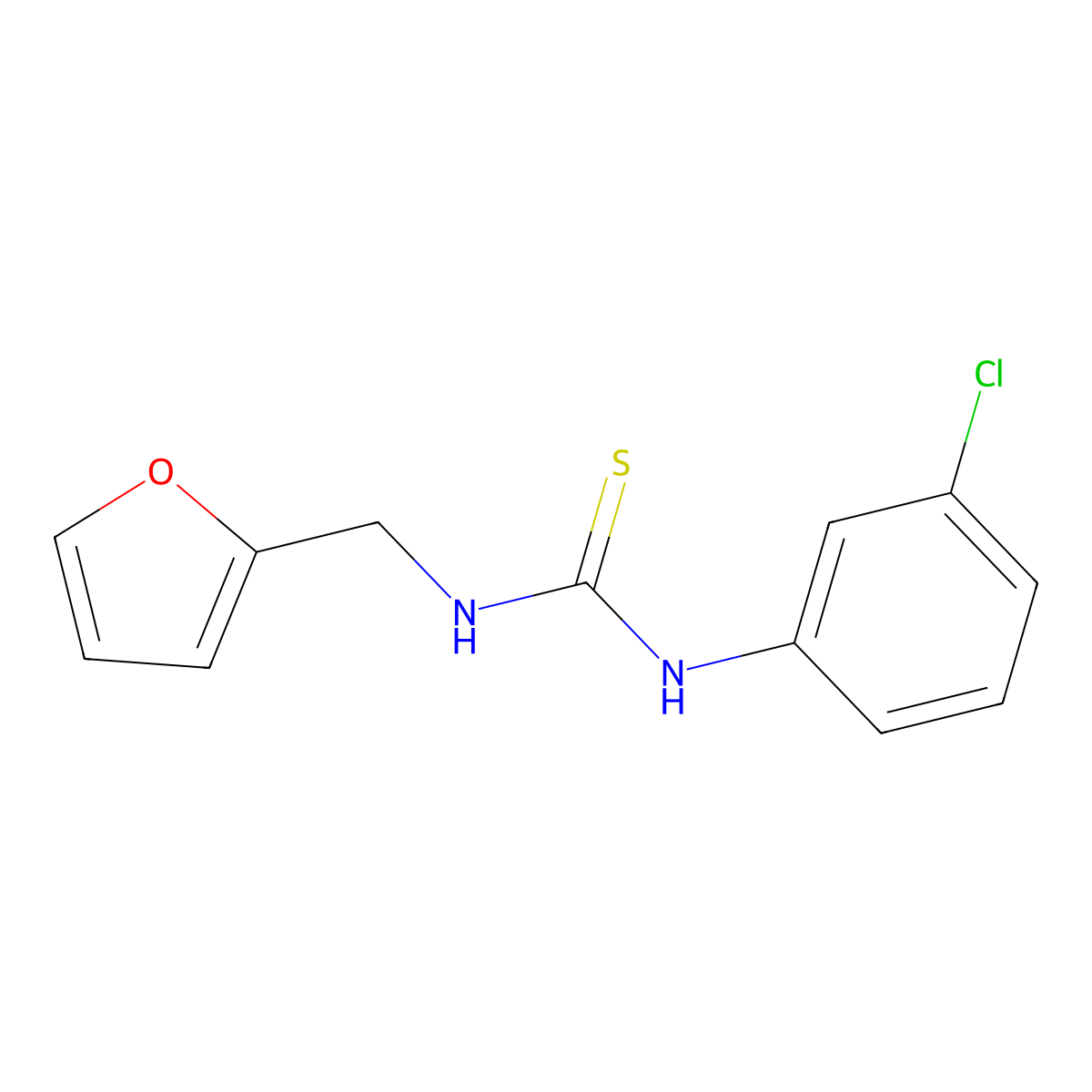1-(3-Chlorophenyl)-3-(furan-2-ylmethyl)thiourea molecular structure, CAS 405067-56-3