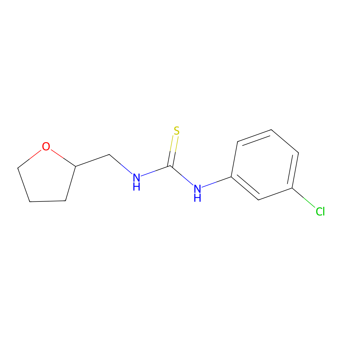 1-(3-Chlorophenyl)-3-(oxolan-2-ylmethyl)thiourea molecular structure, CAS 405067-59-6
