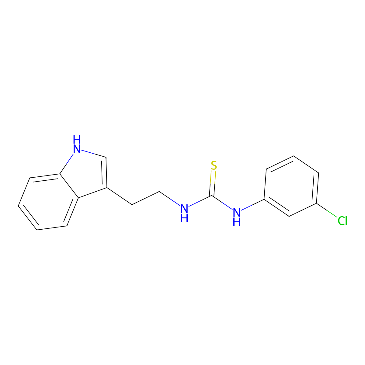 1-(3-chlorophenyl)-3-[2-(1H-indol-3-yl)ethyl]thiourea molecular structure, CAS 405067-61-0