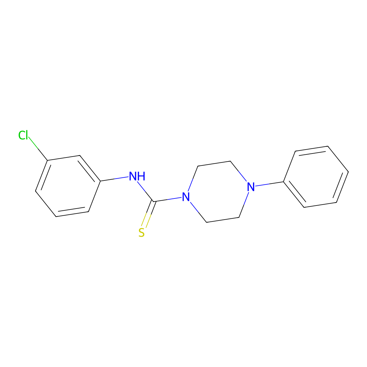 N-(3-chlorophenyl)-4-phenylpiperazine-1-carbothioamide molecular structure, CAS 405067-65-4
