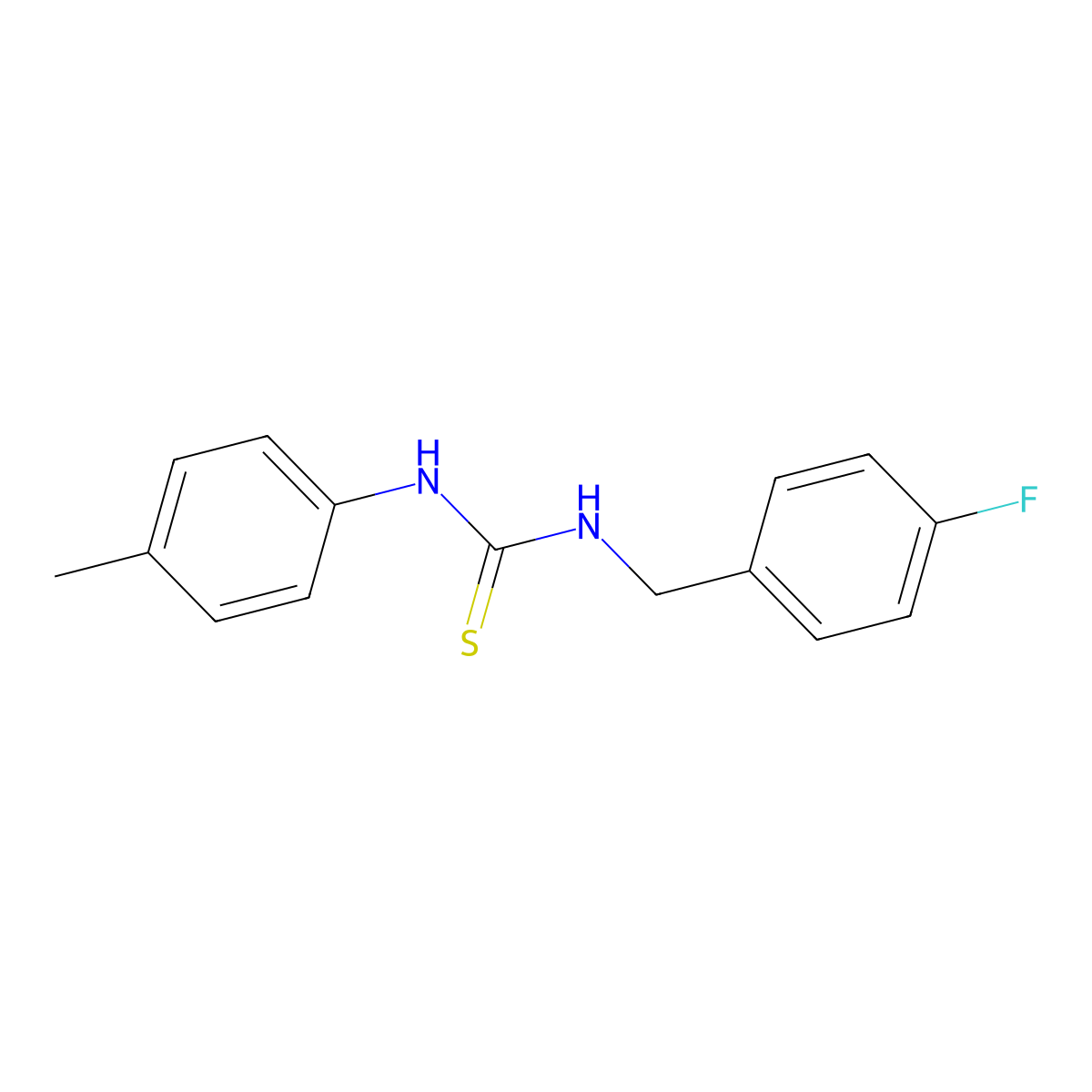 1-(4-Fluorobenzyl)-3-(4-methylphenyl)thiourea molecular structure, CAS 405067-67-6