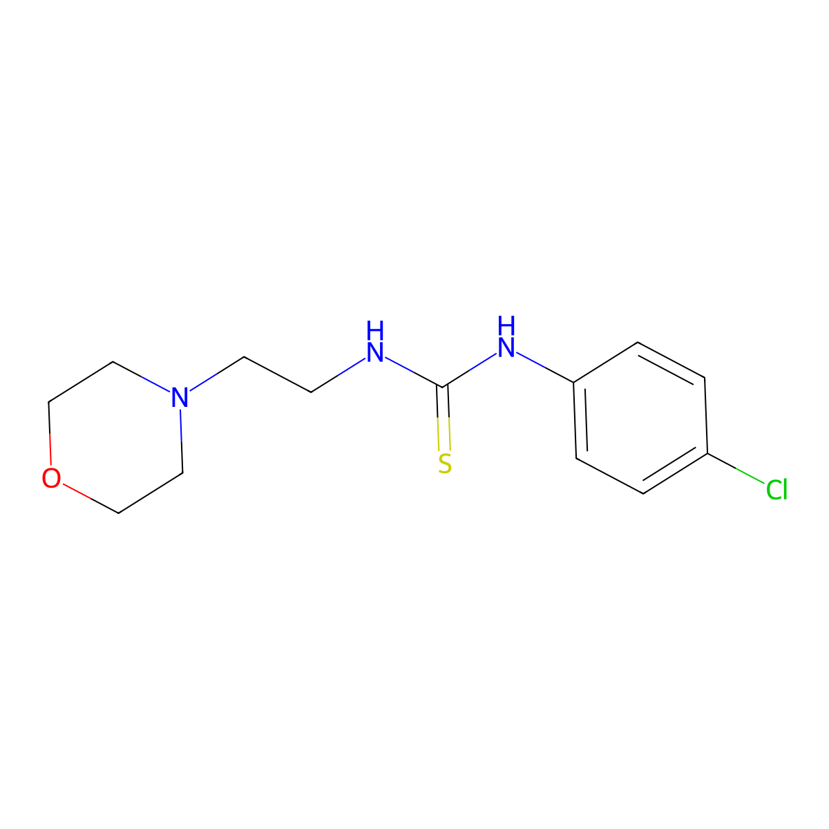 N-(4-chlorophenyl)-N'-[2-(4-morpholinyl)ethyl]thiourea molecular structure, CAS 405067-76-7