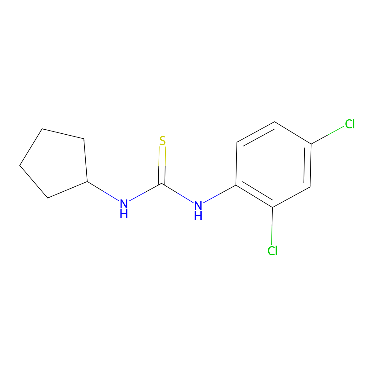 1-Cyclopentyl-3-(2,4-dichlorophenyl)thiourea molecular structure, CAS 405067-82-5