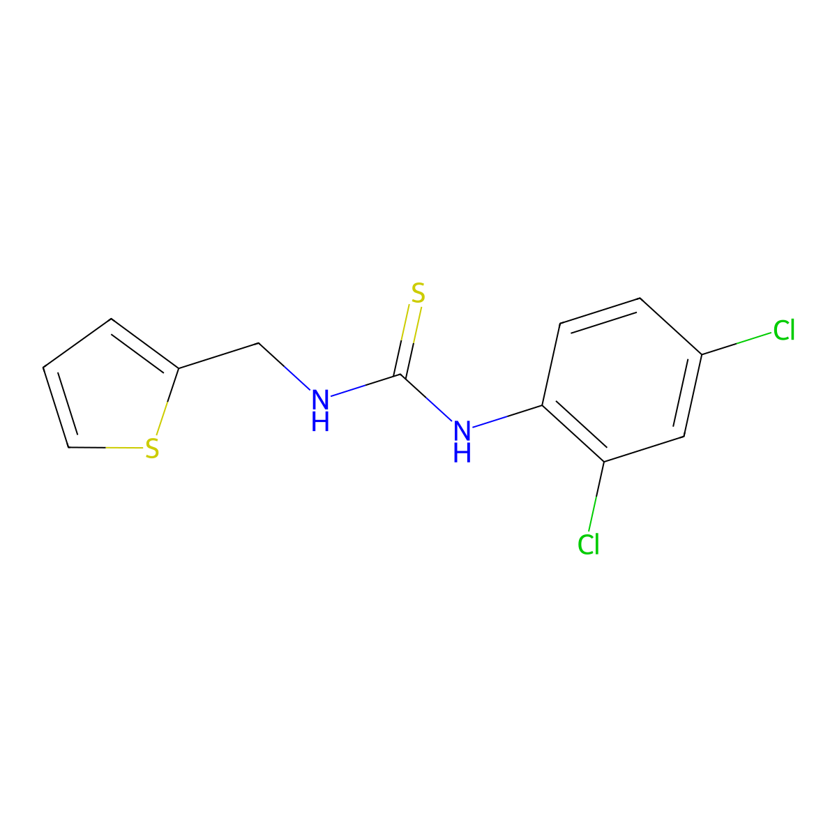 1-(2,4-Dichlorophenyl)-3-(thiophen-2-ylmethyl)thiourea molecular structure, CAS 405067-85-8