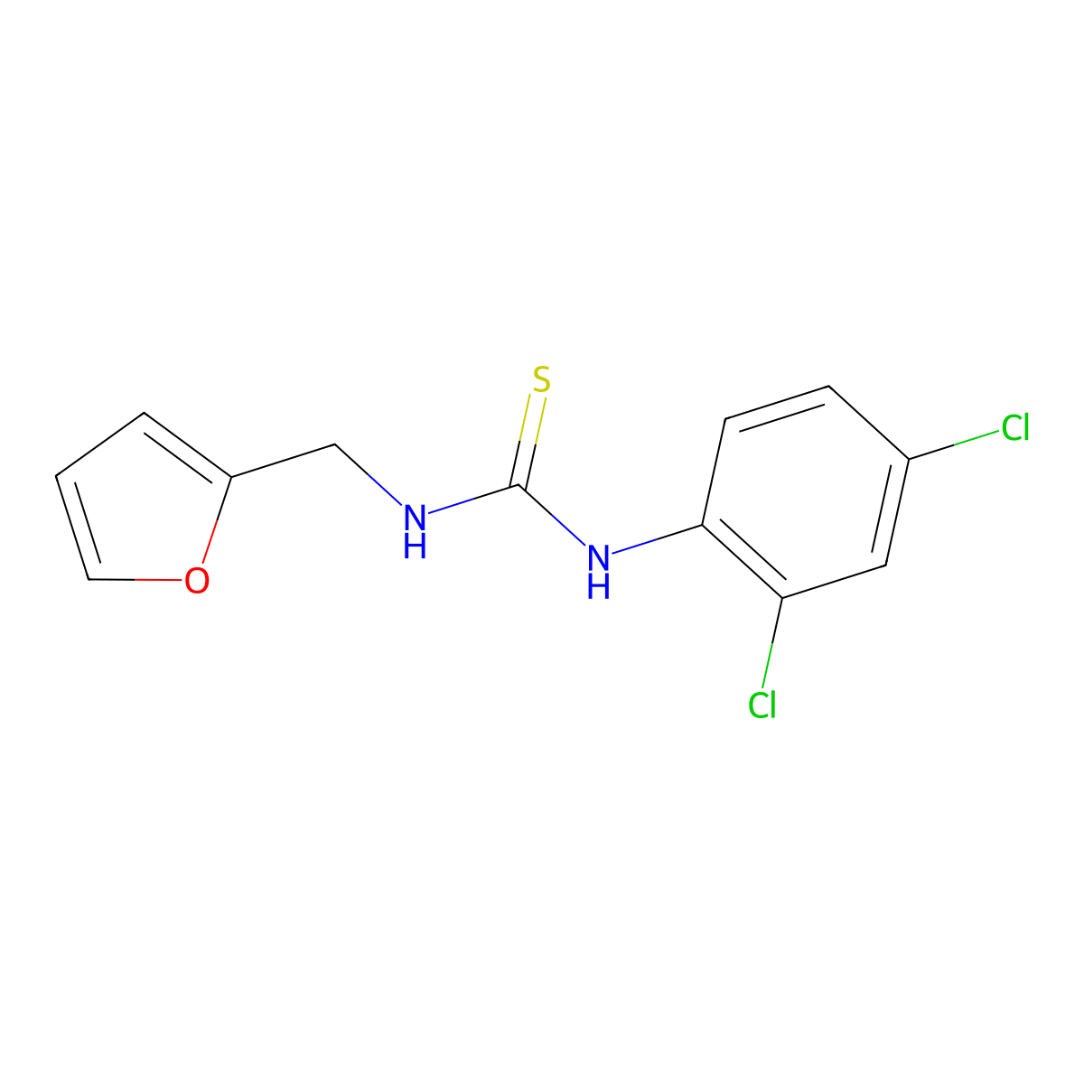 N-(2,4-dichlorophenyl)-N'-(2-furylmethyl)thiourea molecular structure, CAS 405067-86-9