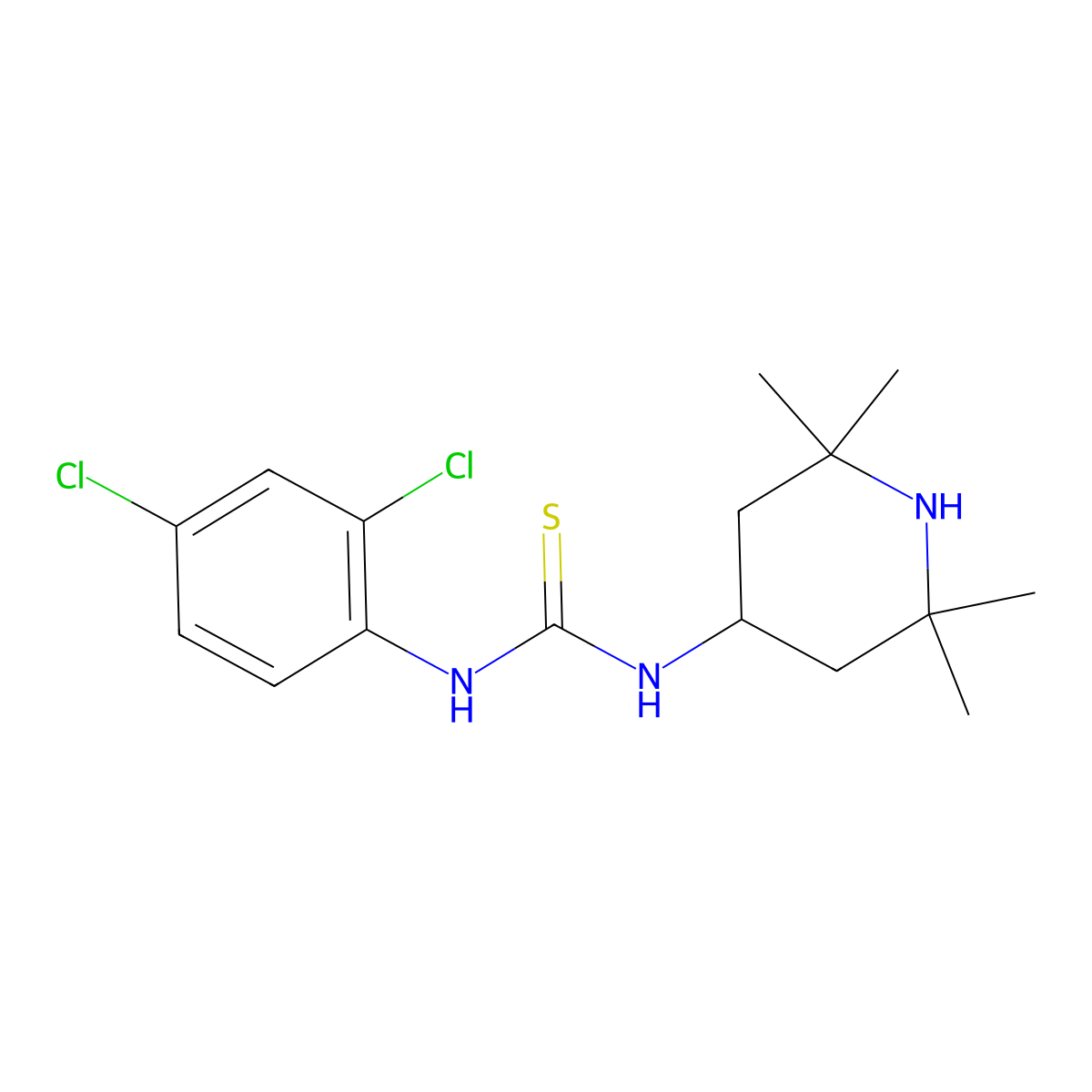 1-(2,4-Dichlorophenyl)-3-(2,2,6,6-tetramethylpiperidin-4-yl)thiourea molecular structure, CAS 405067-92-7