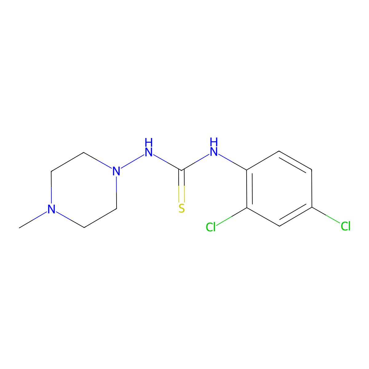 1-(2,4-Dichlorophenyl)-3-(4-methylpiperazin-1-yl)thiourea molecular structure, CAS 405067-94-9