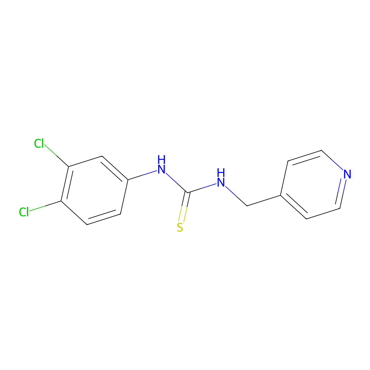 1-(3,4-Dichlorophenyl)-3-(pyridin-4-ylmethyl)thiourea molecular structure, CAS 405068-01-1