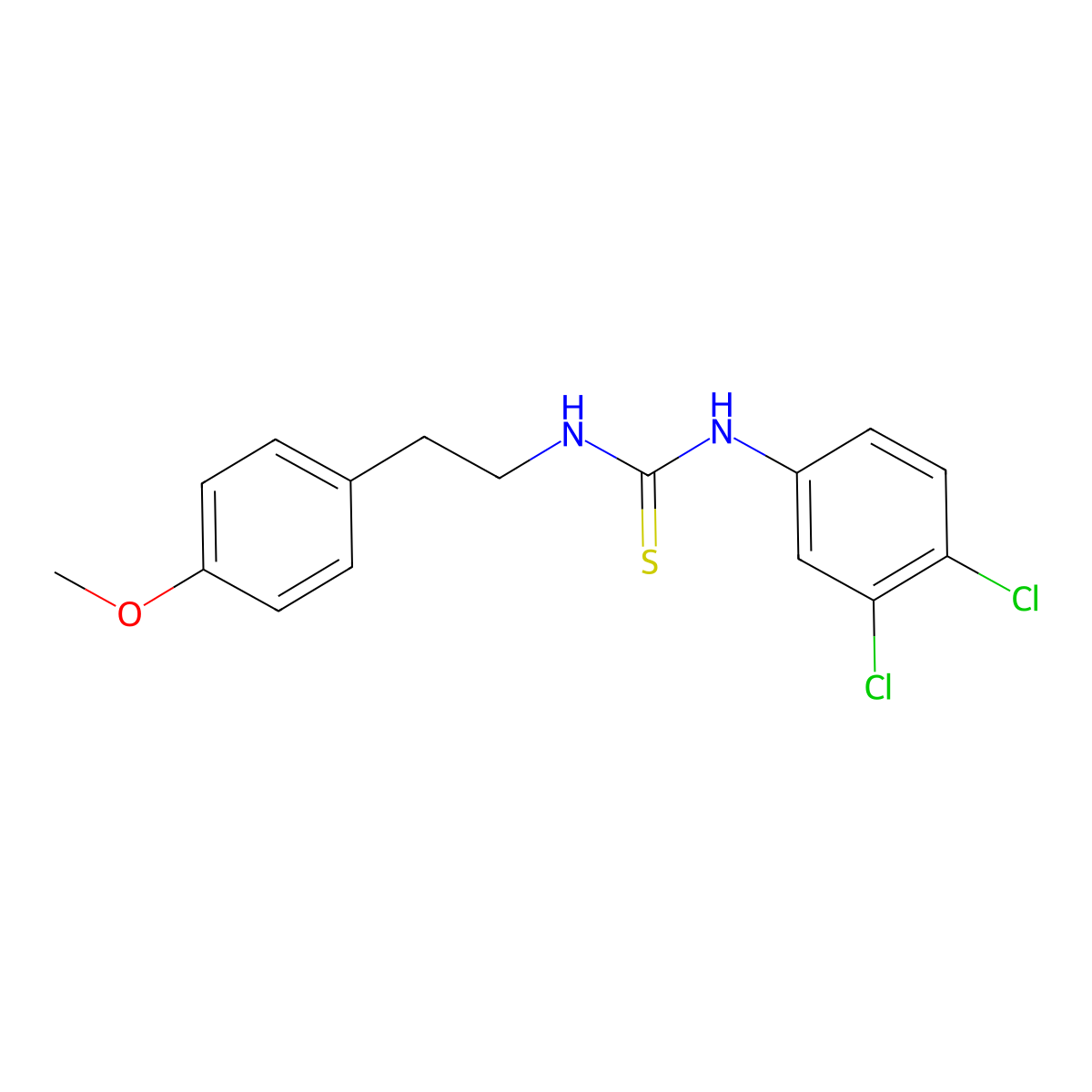 1-(3,4-Dichlorophenyl)-3-[2-(4-methoxyphenyl)ethyl]thiourea molecular structure, CAS 405068-02-2
