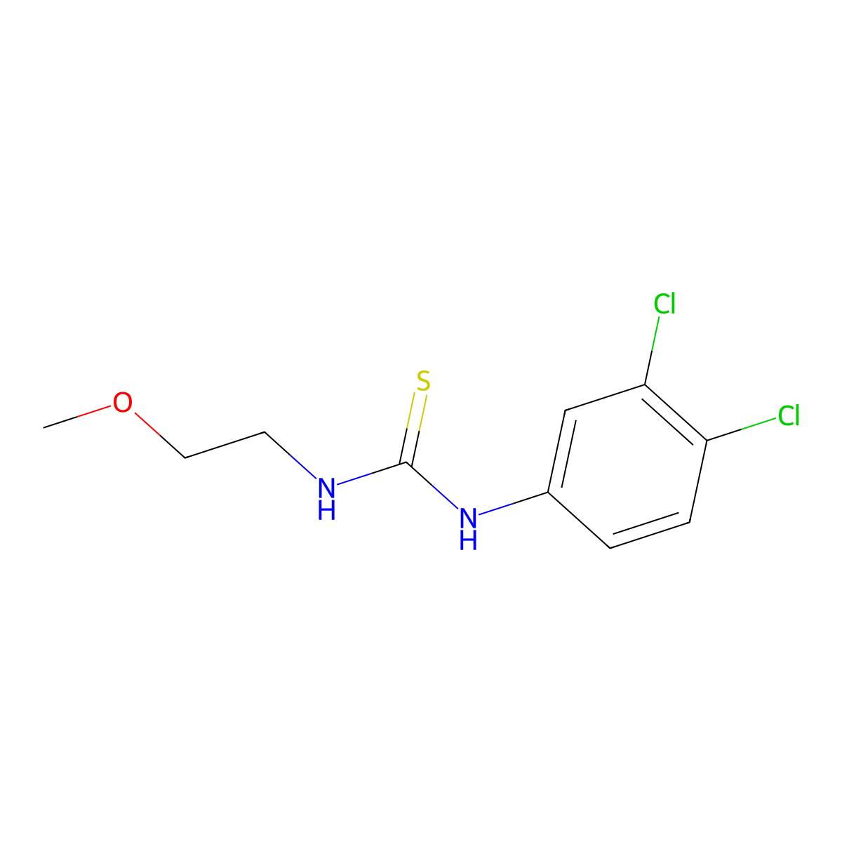 1-(3,4-Dichlorophenyl)-3-(2-methoxyethyl)thiourea molecular structure, CAS 405068-03-3