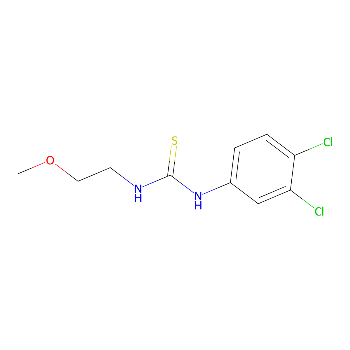 1-(3,4-Dichlorophenyl)-3-(2-methoxyethyl)thiourea molecular structure, CAS 405068-03-3