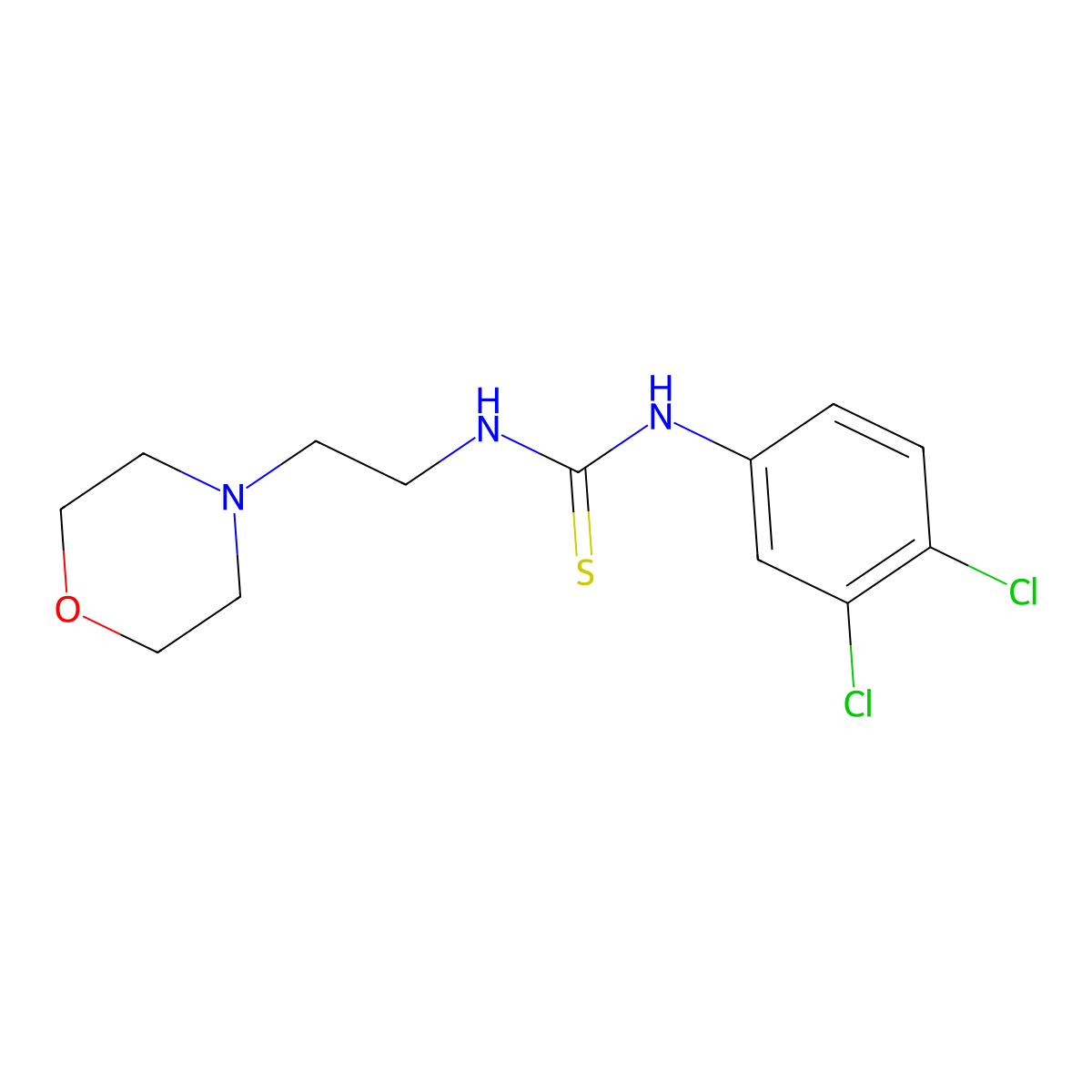 N-(3,4-dichlorophenyl)-N'-[2-(4-morpholinyl)ethyl]thiourea molecular structure, CAS 405068-04-4